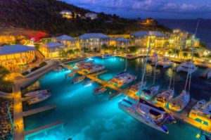 Scrub Island Resort in British Virgin Islands at night