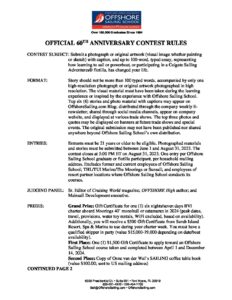 Offshore Sailing School 60th Anniv contest rules