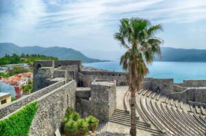 Old stone steps and walls of a fort at Montenegro World Heritage site seen on Colgate Sailing Adventures flotilla cruise