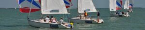 Several boats performance sailing